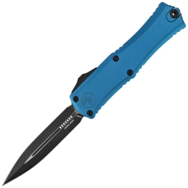 Nóż automatyczny OTF Microtech Hera II Mini D/E Blue Aluminium, Black M390MK by Tony Marfione (1702M-1BL)