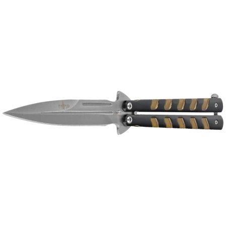 Nóż motylkowy Third Decor Habitat Balisong Black/Bronze Stainless Steel, Satin 420 (16100Y)