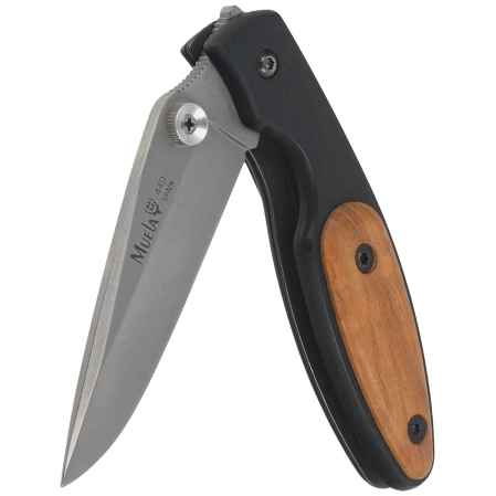 Nóż składany Muela KMC-7OL Black Aluminium/Olive Wood, Satin 440C