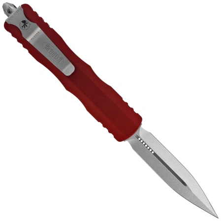 Microtech Dirac Delta D/E OTF Knife Merlot Aluminum, Stonewashed by Tony Marfione (227-10MR)