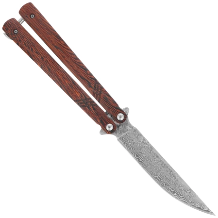 Martinez Albainox Balisong Knife Fine Wood, Damascus (02255)