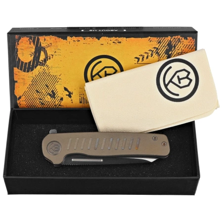 Kubey KB Knives Steelhead Bronze Titanium, Satin M390 by Mark Perez (KB315D)