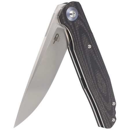 Bestech Knife Ascot Carbon Fiber / Black G10, Satin D2 (BG19A)