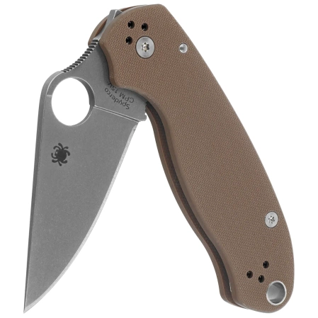 Spyderco Para 3 Sprint Run Knife Brown G10, Satin CPM 15V by Sal and Eric Glesser (C223GPBN15V)