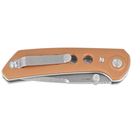 Reate PL-XT Tan G10, Stonewashed Nitro-V Knife