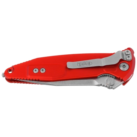 Microtech Socom Elite S/E-M Red Aluminum, Stonewashed M390 by Tony Marfione (160-10RD)