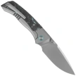 Remette RT-Steed Knife Gray Titanium/Black-Blue Carbon Fiber, Pearlescent M390 (RTWS-TB)