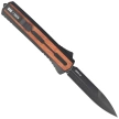 Tekto A7 Zastava D/E Black Aluminum/American Walnut OTF Knife, Black CPM S35VN