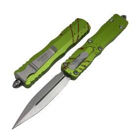 Microtech Dirac Delta D/E OTF Knife Zombie Tech Aluminum, Stonewashed by Tony Marfione (227-10Z)
