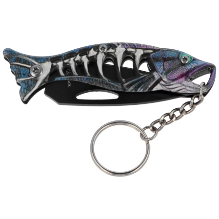 Martinez Albainox Fishing Knife Key-ring Blue Aluminum, Black 3Cr13MoV (18504-BL)