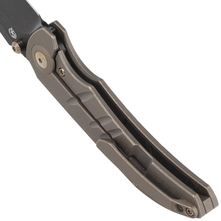 WE Knife Riff-Raff Bronze Titanium, Black Stonewash CPM 20CV by Matthew Christensen (WE22020B-1)