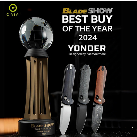 Civivi Yonder Knife Black G10, Stonewashed 14C28N by Zac Whitmore (C23073-1)