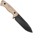 LionSteel Knife Natural Canvas Micarta, Old Black CPM 3V by Molletta (T6B 3V CVN)