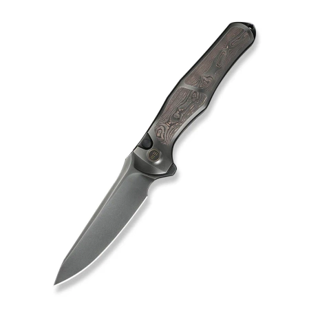 WeKnife 702XI LE No 145/150 Gray Integral Titanium/Copper Foil Carbon Fiber, Polished Gray M390 (WE07B-3)