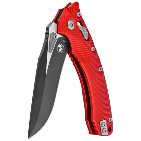 Microtech Amphibian Ram-Lok S/E Knife Fluted Red Aluminum, Black M390MK by Tony Marfione (137RL-1FLRD)