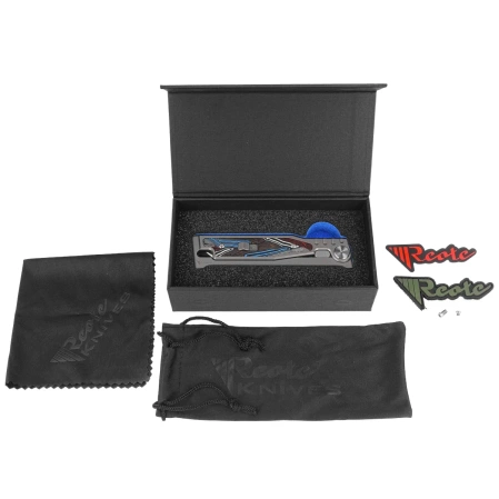 Nóż grawitacyjny Reate EXO-M Gravity T/E Bead Blasted Titanium/Damascus MultiColor G10, Satin Elmax