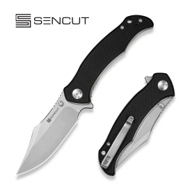 Sencut Tauron Knife Black G10, Stonewashed D2 (S25060-1)