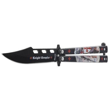 Martinez Albainox Balisong Knife Black Templar 3D Design Steel, Black 3Cr13Mov (02269)