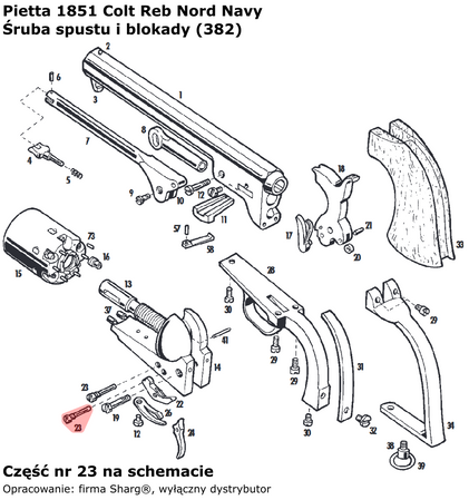 Pietta 1851 Navy, 1860 Army, 1861 Navy Trigger & Bolt Screw (382)