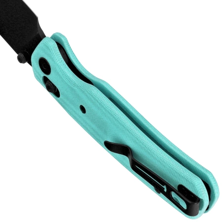 Bestechman Cicada's Wing Knife Light Blue G10, Black PVD 10Cr15MoV (BMK06J)