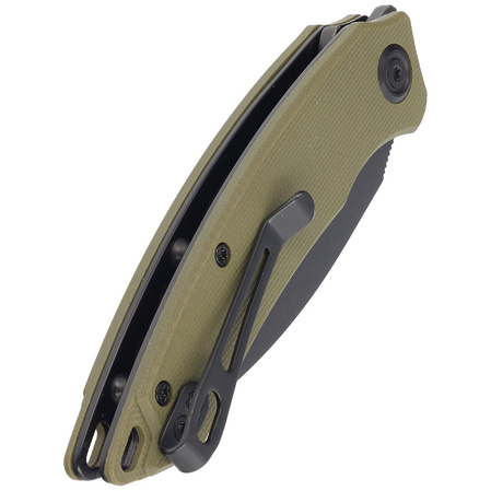 Kubey Knife Leaf Green G10, Black Stonewashed AUS-10 by Tiguass (KU333C)