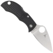 Spyderco Manbug Leaf Black Lightweight FRN, Satin Plain VG-10 by Sal Glesser (MBKLFP)