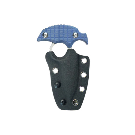 Kubey Cavy Pushdagger Blue Micarta, Stonewashed 14C28N by MUZI Design (KU403D)
