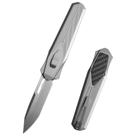 Nóż grawitacyjny Remette RT-Swordfish T Gray Aluminum/Carbon Fiber, Ceramic Sandblasted S35VN (ZL103D3)