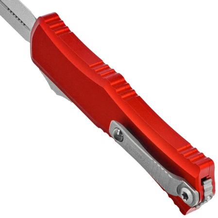 Microtech Hera II D/E OTF Knife Red Aluminum, Stonewashed M390MK by Tony Marfione (1702M-10RD)