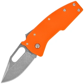 Demko Nano-Shark CP Knife Orange GRN, Stonewashed AUS10A by Andrew Demko (NANO-10A-Orange GRN-CP)