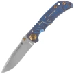 Spartan Blades Harsey Folder ''Plague Doctor'' Blue Titanium, Satin MagnaCut by William W. Harsey (SF5DOCTOR BL)