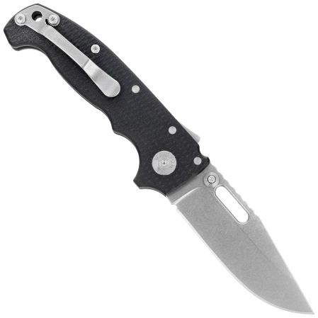 Demko MG AD20S Clip Point Black G10, Stonewashed MagnaCut by Andrew Demko (MGAD20S-MAG-BKG10-CP)