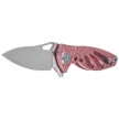 Nóż na szyję RikeKnife Mini Hummingbird Pink Titanium, Rose Damascus by Richard Wu (RK-MINI-PI)