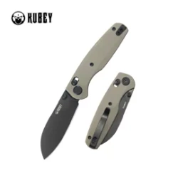 Nóż składany Kubey Breeze Tan G10, Blackwashed 14C28N by Caleb Waldman (KU288G)