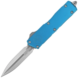 Nóż automatyczny OTF Microtech Scarab II Gen III Executive D/E Blue Aluminium, Stonewashed M390MK by Tony Marfione (1175-10BL)
