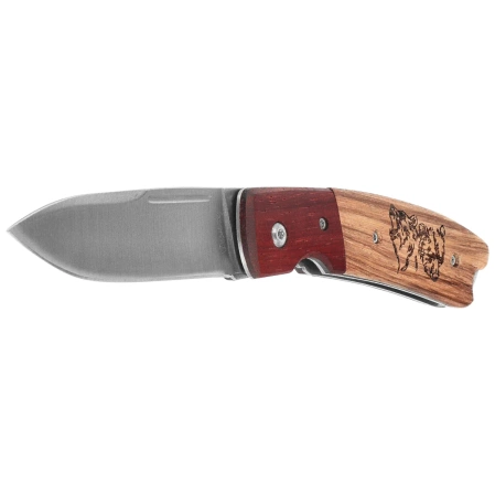 Nóż składany Martinez Albainox Bear Zebra Wood, Satin 3Cr13Mov (25079GR622)