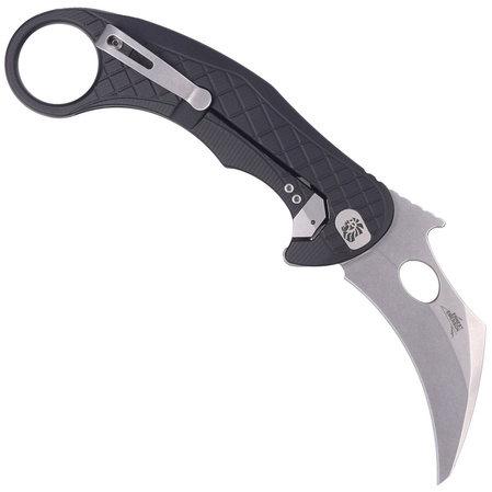 Nóż składany LionSteel L.E.One Karambit Black Aluminium, Stonewashed MagnaCut by Emerson Design (LE1 A BS)