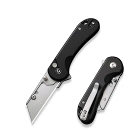 Civivi Elementum Utility Knife Black Aluminum, Stonewashed 6Cr13 (C23039B-1)