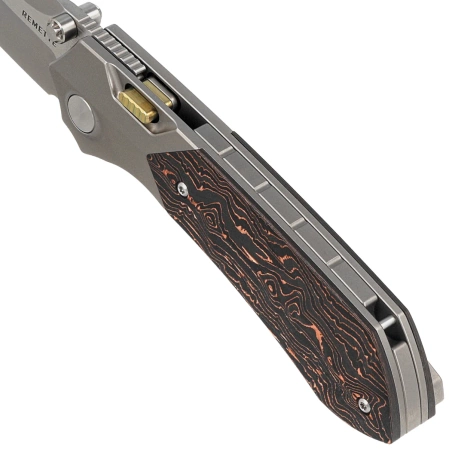 Nóż składany Remette RT-Meteor Gray Titanium/Copper Carbon Fiber, Pearlescent M390 (RTPT-D)