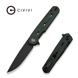 Nóż składany Civivi Navo Green Canvas Micarta, Black Stonewashed Nitro-V by Ostap Hel (C25015A-2)