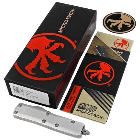 Nóż automatyczny OTF Microtech UTX-85 S/E Natural Clear Aluminium, Satin M390 (231-4CR)