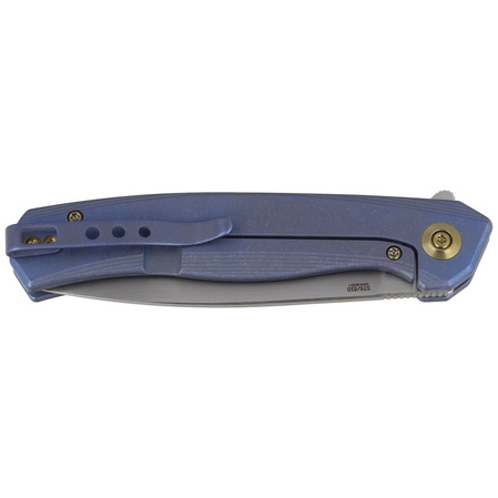 WE Knife Seer LE No 576/610 Blue Titanium, Rubber Silver CPM 20CV knife (WE20015-2)