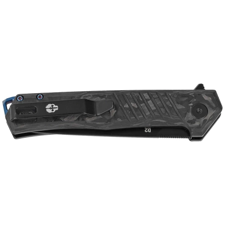 Tekto F1 Alpha Knife Black Forged Carbon Fiber, Blue HW, Black D2