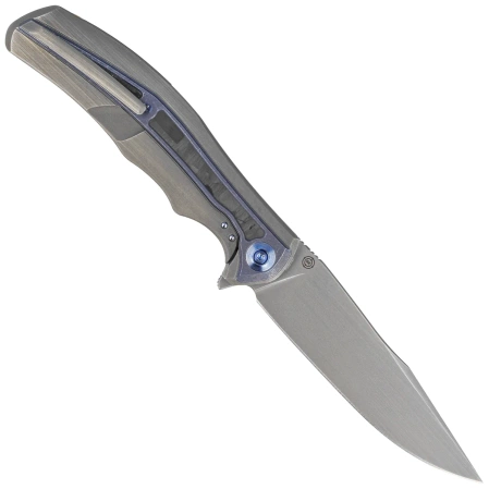 Nóż składany WE Knife Zonda Gray Hand Rubbed Titanium / Marble Carbon Fiber, Gray Hand Rubbed CPM 20CV by Kellen Bogardus (WE22016-4)