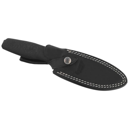 LionSteel Acha Knife Black Burlap Micarta, Black Stonewashed M390 by Molletta (AH B BLB)