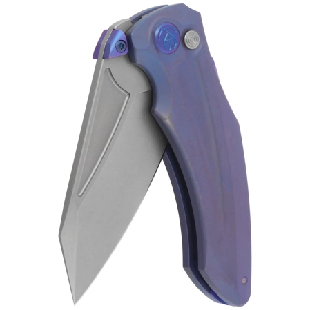 Kubey Sumo Knife Blue Titanium, Stonewashed CPM 20CV by Jake Hoback (KB400C)