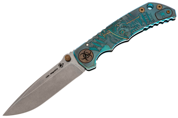 Nóż składany Spartan Blades Harsey Folder Plague Doctor Blue Titanium MagnaCut by William W. Harsey (SF5DOCTOR BL)