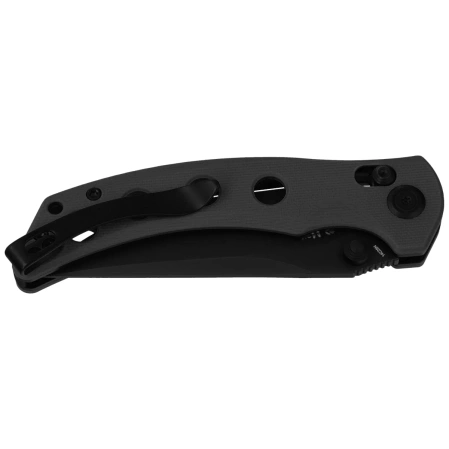 Kubey Hound Knife Black G10, Blackwashed 14C28N by Maksim Tkachuk (KU172B)