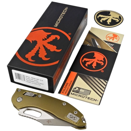 Nóż składany Microtech Stitch Ram-Lok S/E OD Green Fluted G10, Apocalyptic M390MK by Borka Blades and Tony Marfione (169RL-10APFLOD)