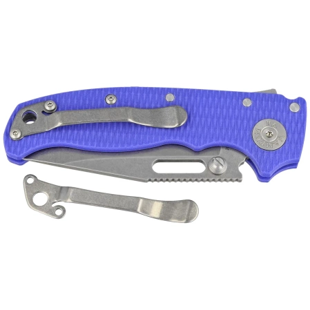 Nóż składany Demko AD20.5 Clip Point Blue #2 G10, Stonewashed CPM 20CV by Andrew Demko (205-20CV-BLG10-CP)